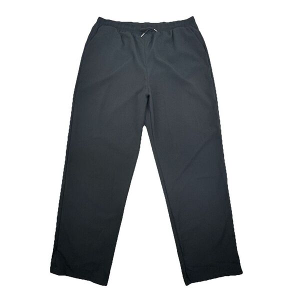 Black Loose Drawstring Pants Wide Leg Pockets Lightweight Size 2XL - Picture 1 of 9